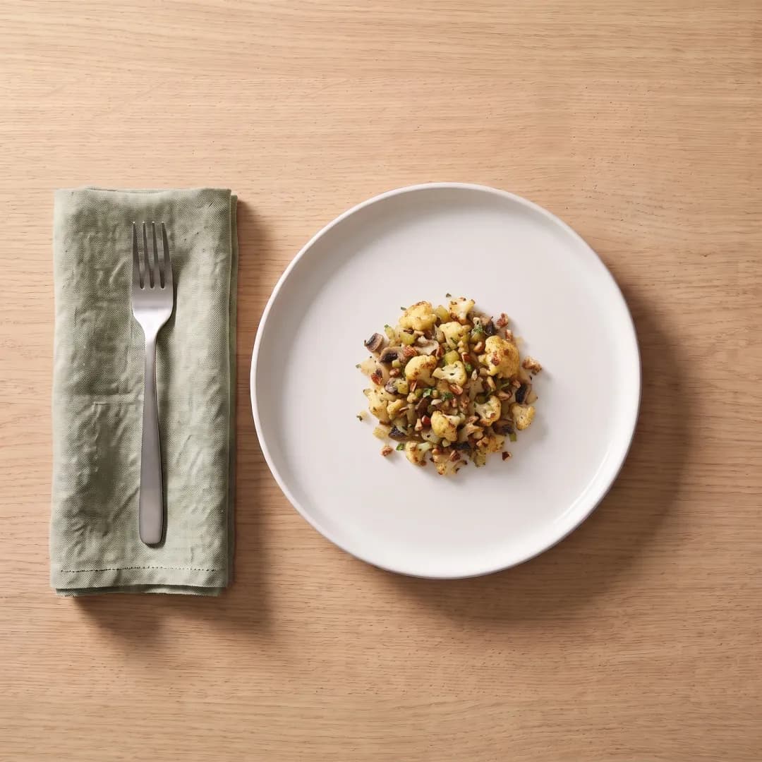 Serving of low-carb cauliflower stuffing